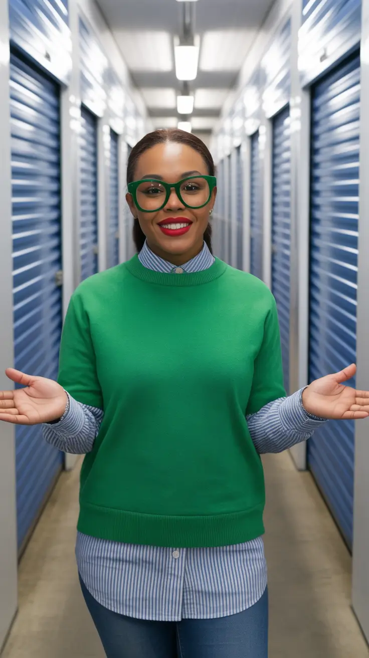 Casual basic outfits 2026 - Striped Shirt and Green Sweater for Preppy Everyday