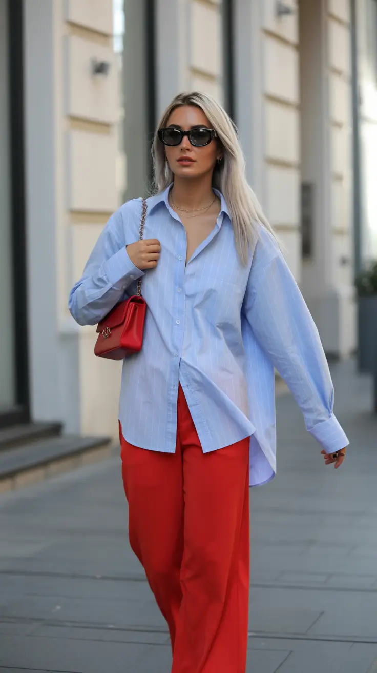 Chic brunch outfits 2026 – Color-Blocked Confidence for an Urban Summer Brunch