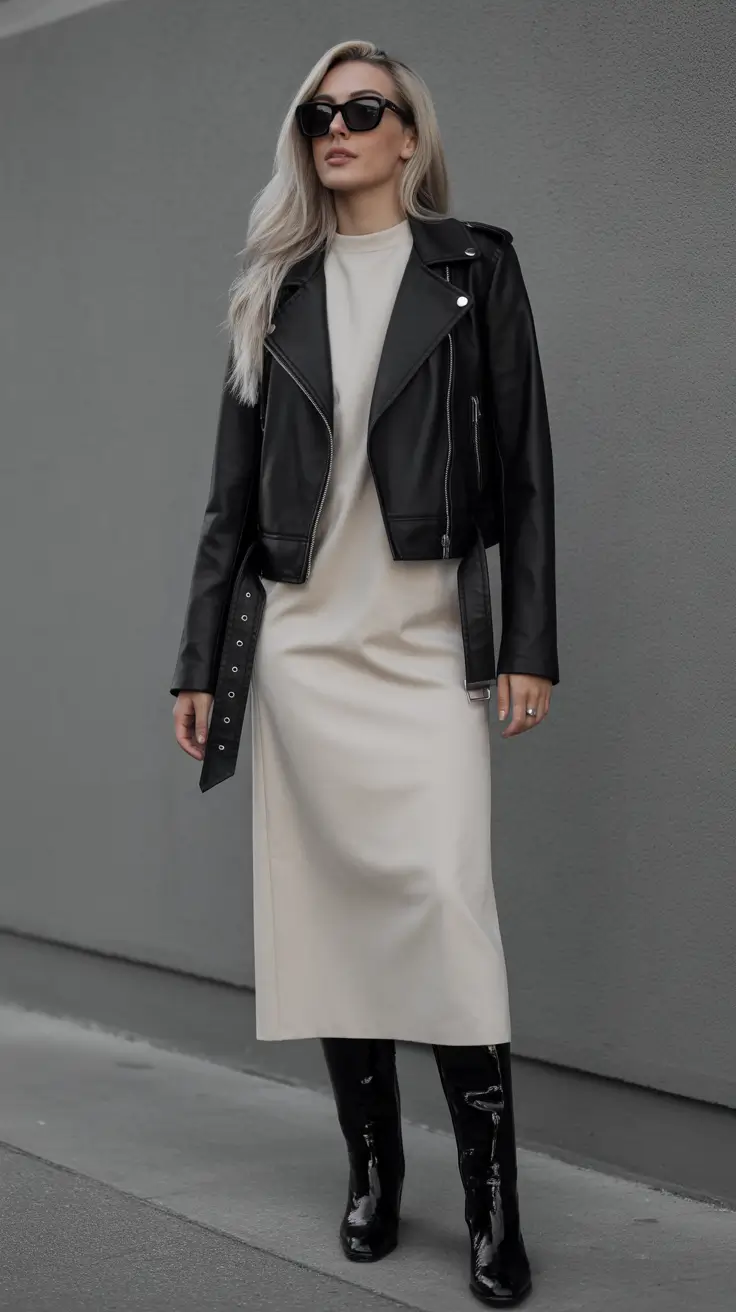 Chic brunch outfits 2026 – Minimal Cream Dress with a Baddie Edge