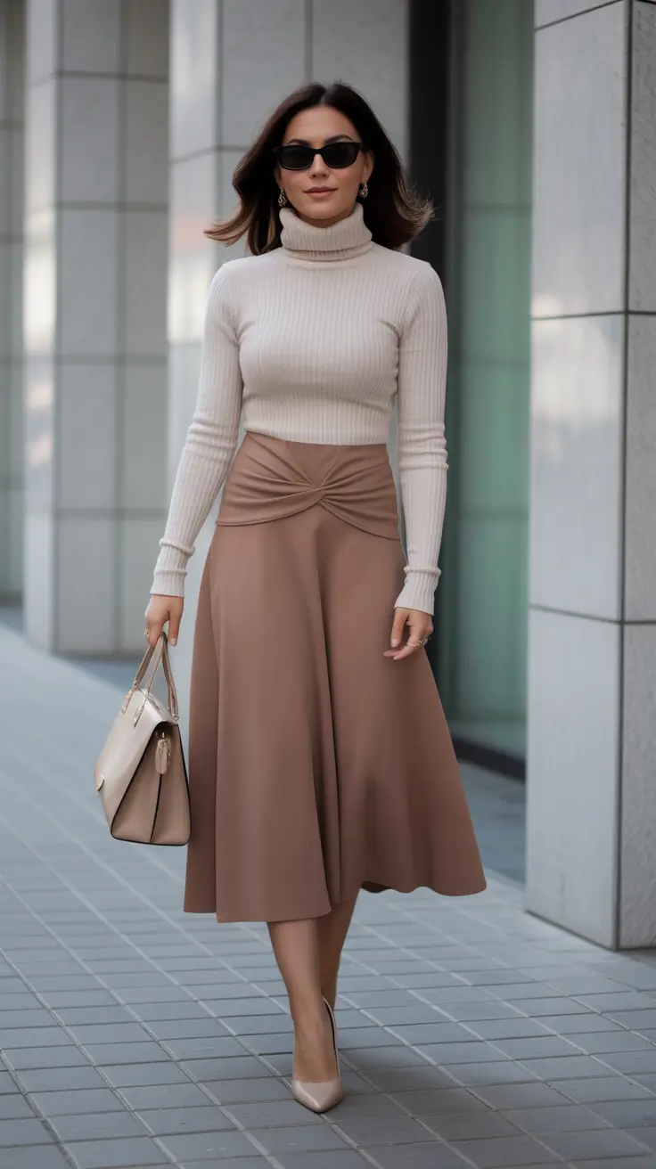 Chic modest outfits 2026 - Soft neutrals for office-ready grace