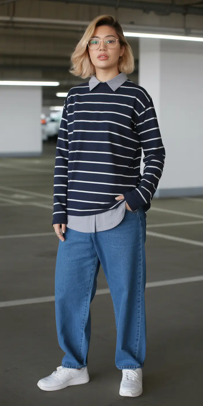 Chic mom outfits 2026 – Sporty Stripes for Weekend Errands