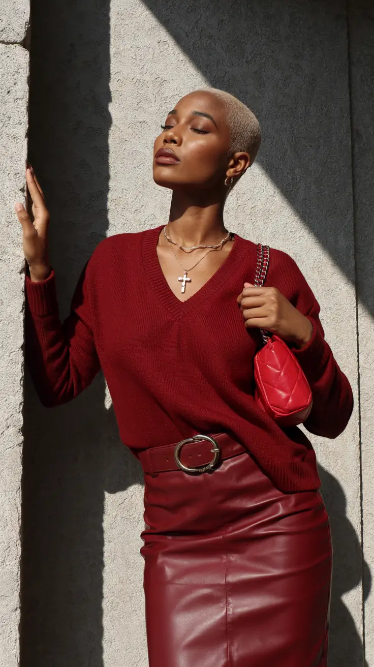 Chic outfits for Black women 2026 – Red-On-Red Power For Short Hair Queens