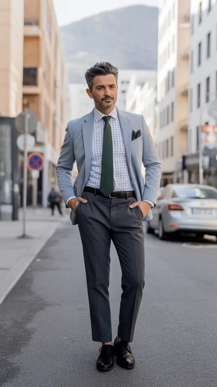 Classic outfits for men over 50 2026 – City Suiting with a Modern Smart Edge