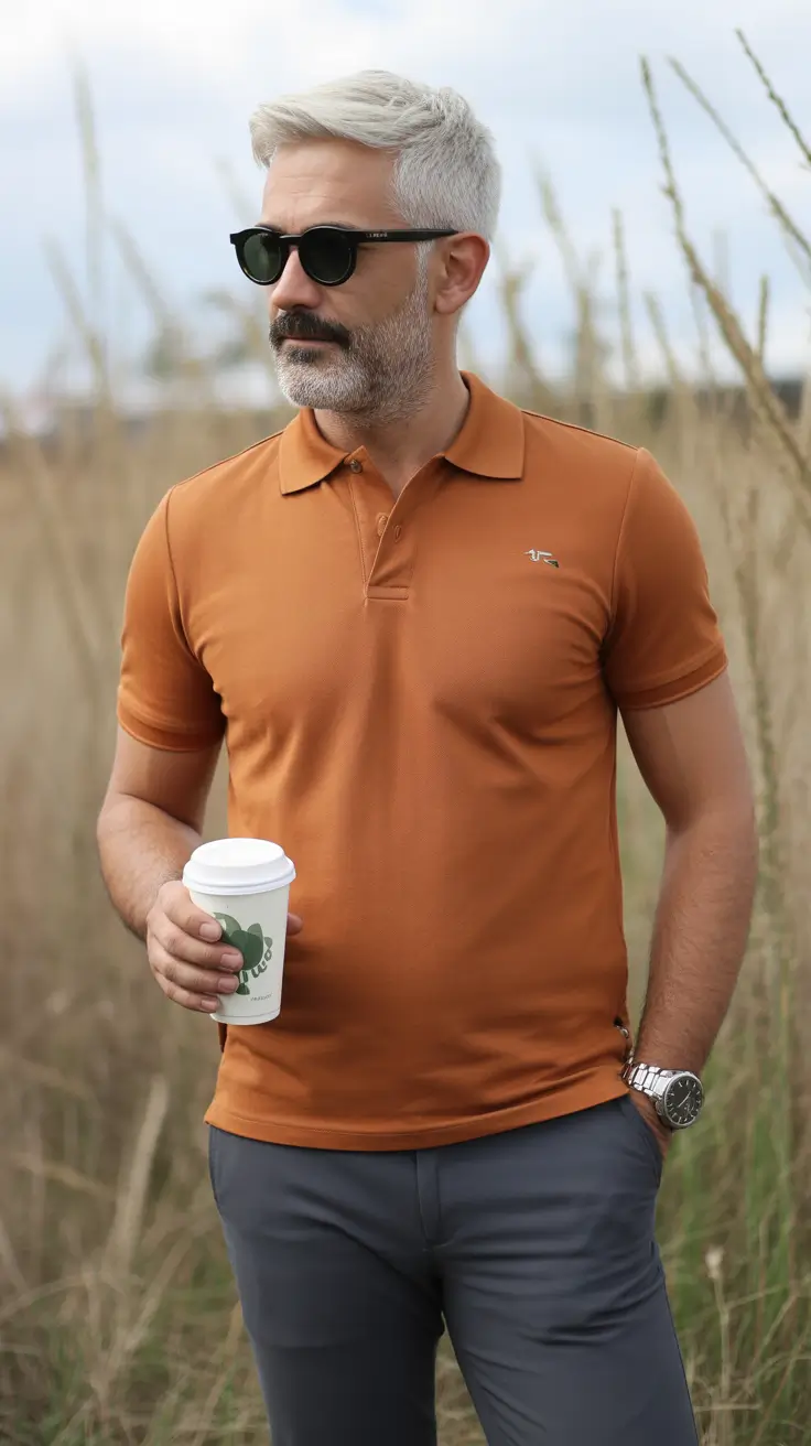 Classic outfits for men over 50 2026 – Autumn Polo and Tailored Trousers for Everyday Style