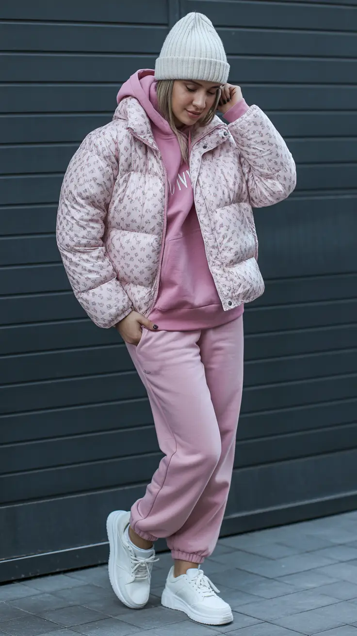 Cute Street style Soft Pink Comfort