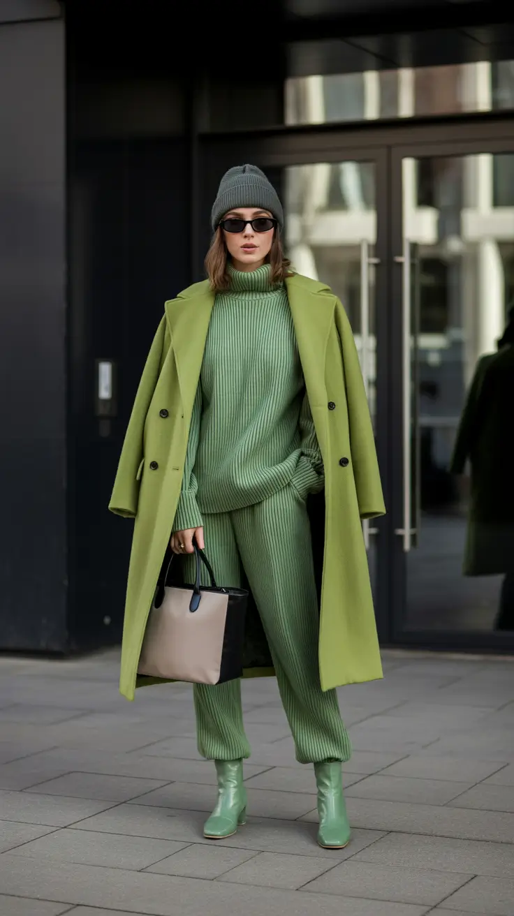 Chic Cozy Green Monochrome Power