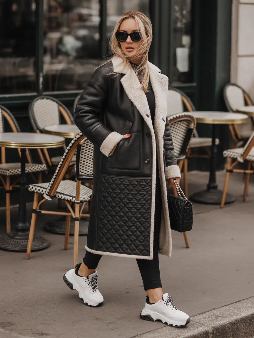 Classy Winter freezing Black Quilted Edge