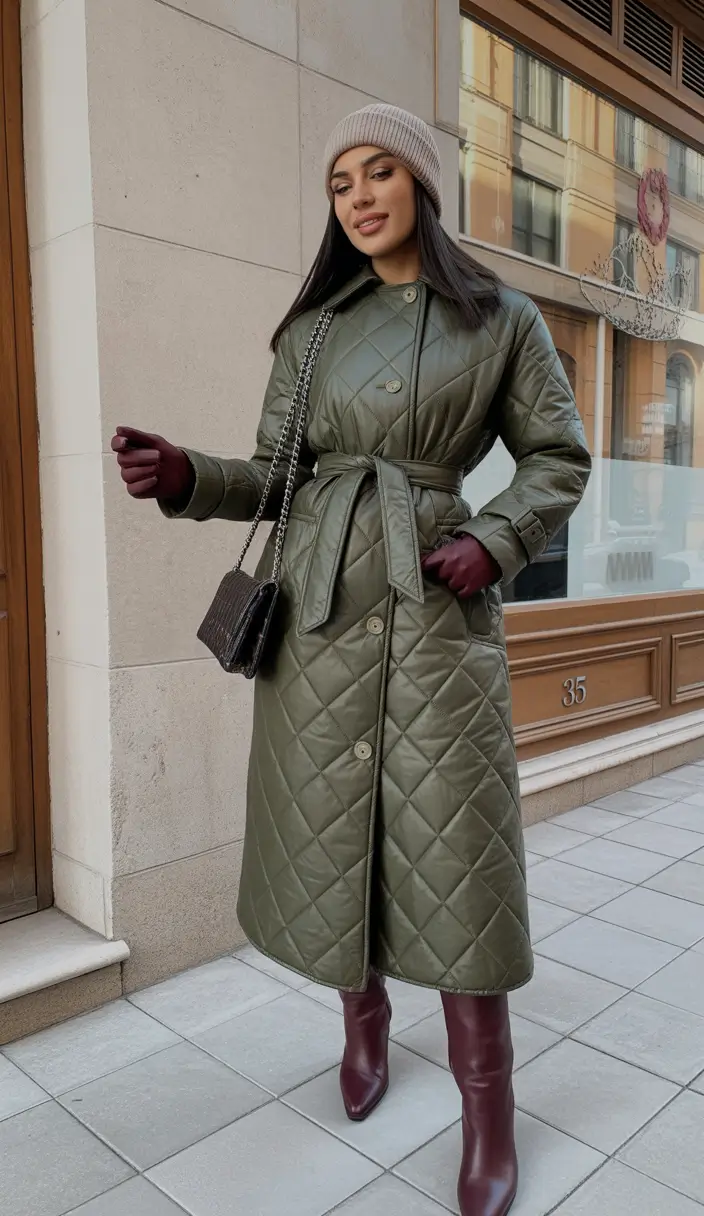 Trendy Classy Quilted Olive Perfection