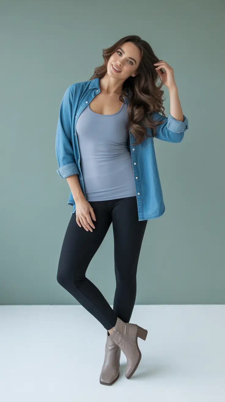 Comfortable legging outfits 2026 - Denim Layering With City-Ready Leggings