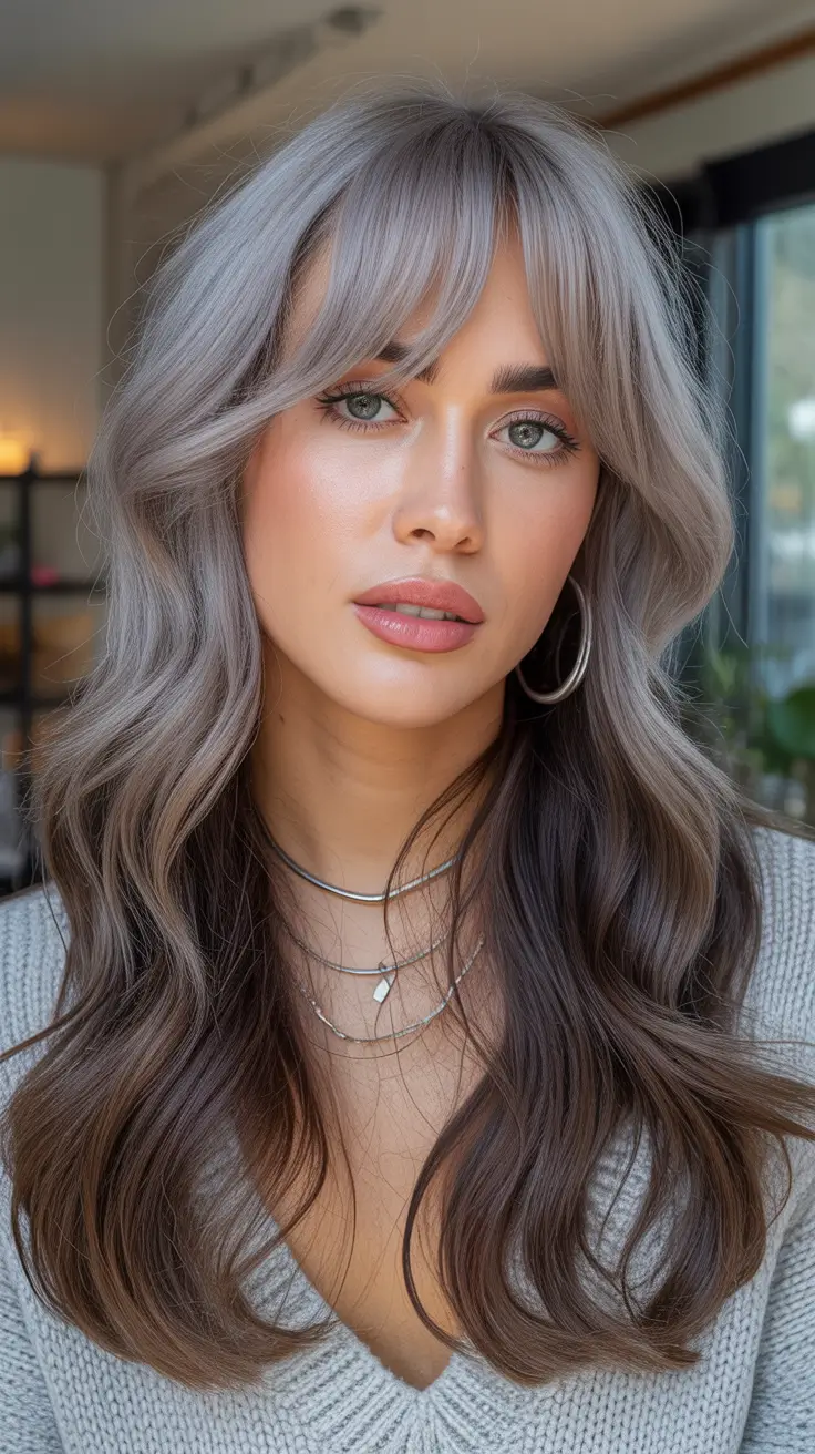 Cool vs warm brown hair colors 2026 Soft mushroom waves with airy fringe