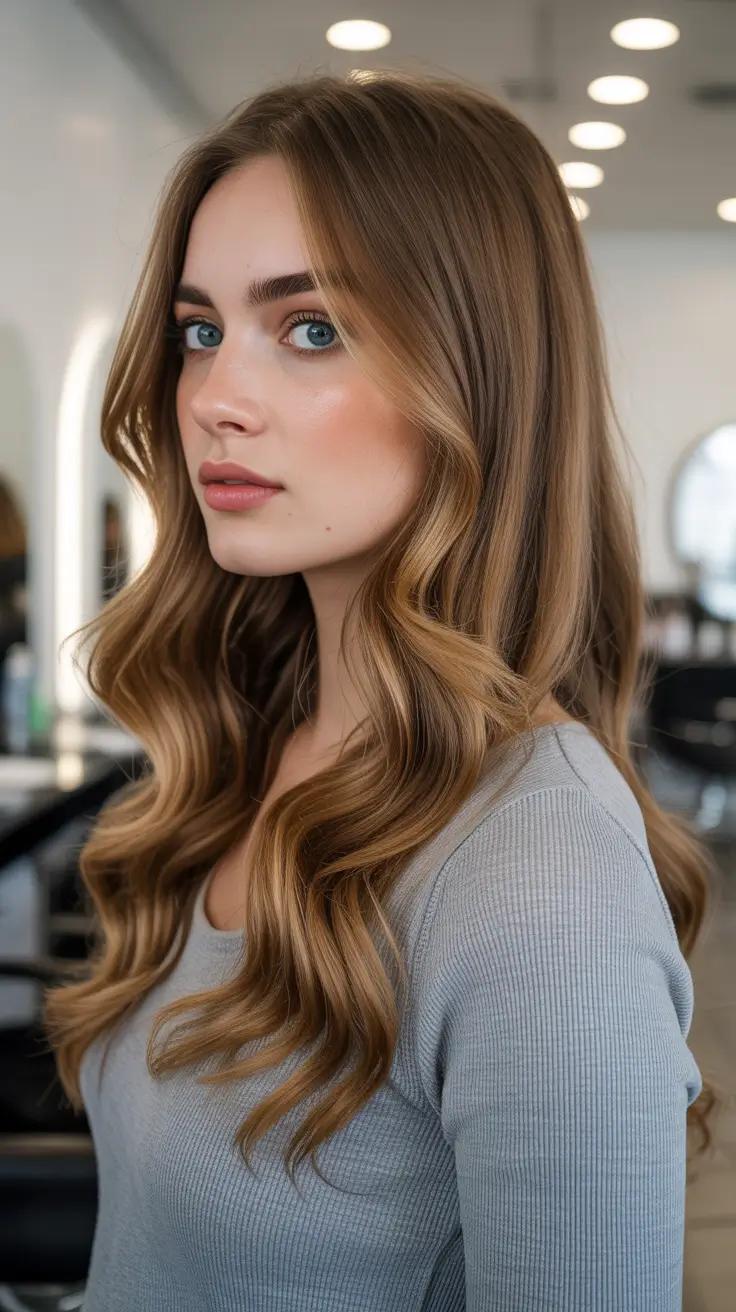 Cool vs warm brown hair colors 2026 Honey tea brunette with soft salon waves