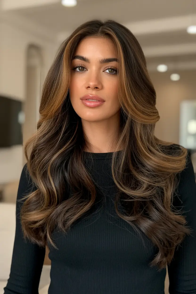 Cool vs warm brown hair colors 2026 Rich cinnamon mocha waves for fall