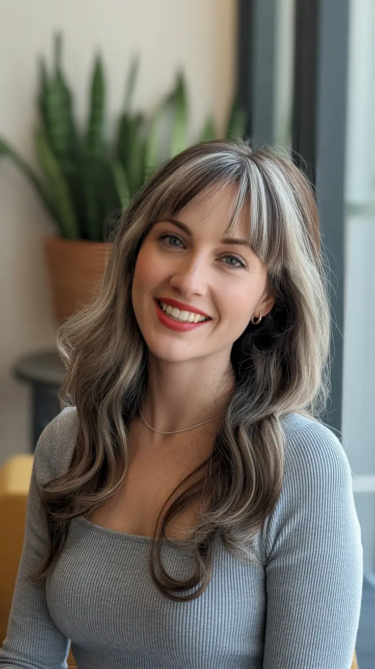 Cool vs warm brown hair colors 2026 Soft cool bronde with face-framing fringe