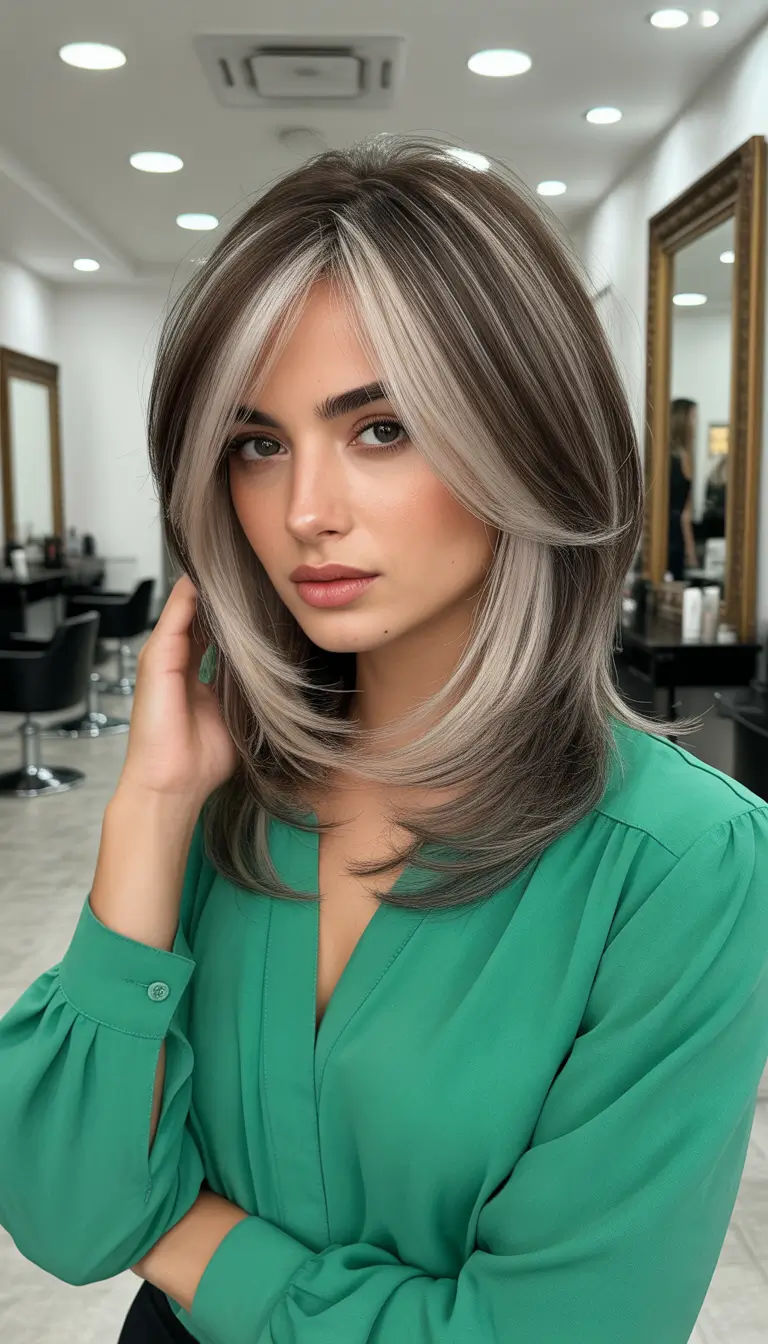 Cool vs warm brown hair colors 2026 High-contrast icy veil on dark chocolate layers