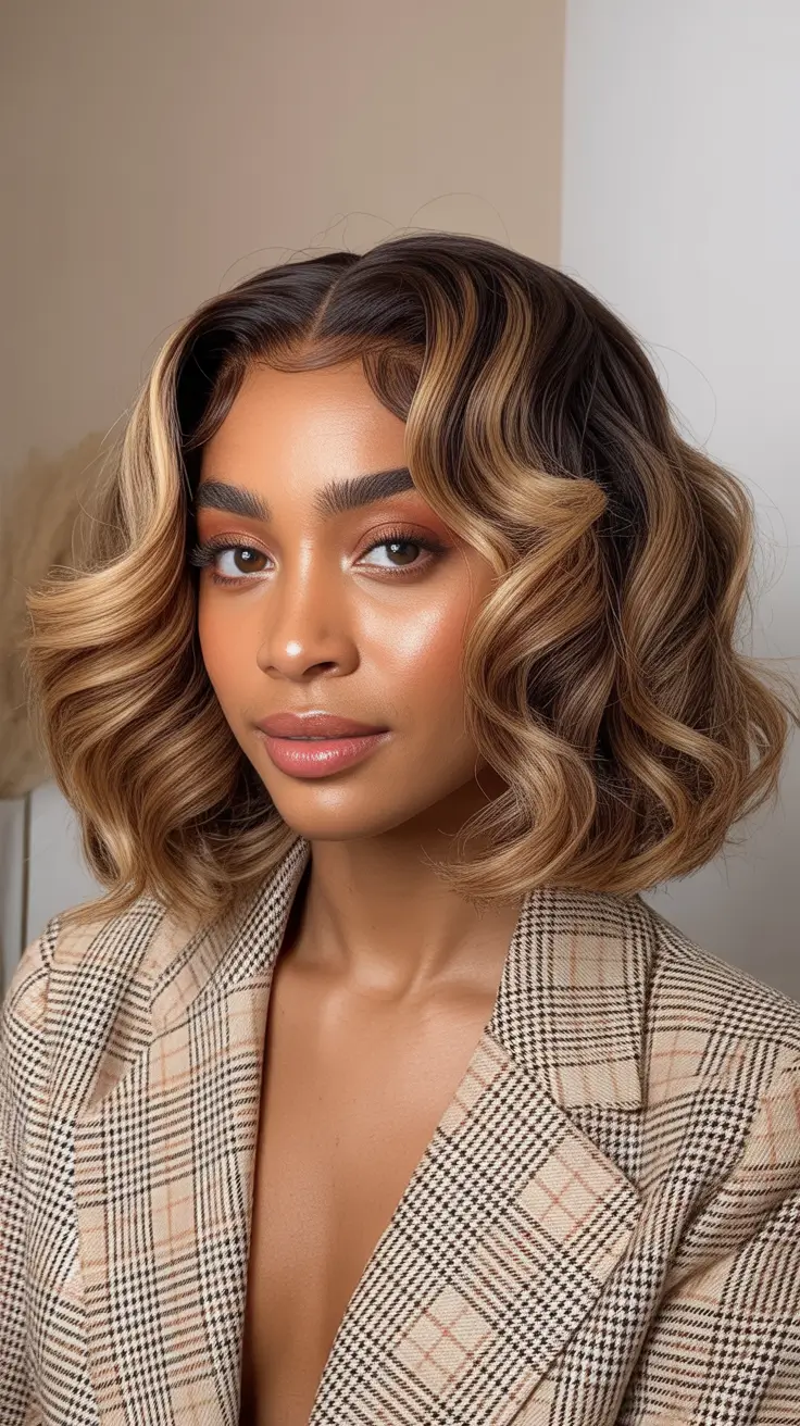 Creamy honey brown hair color 2026 - Short Caramel Honey Bob For Brown Skin Boss Energy