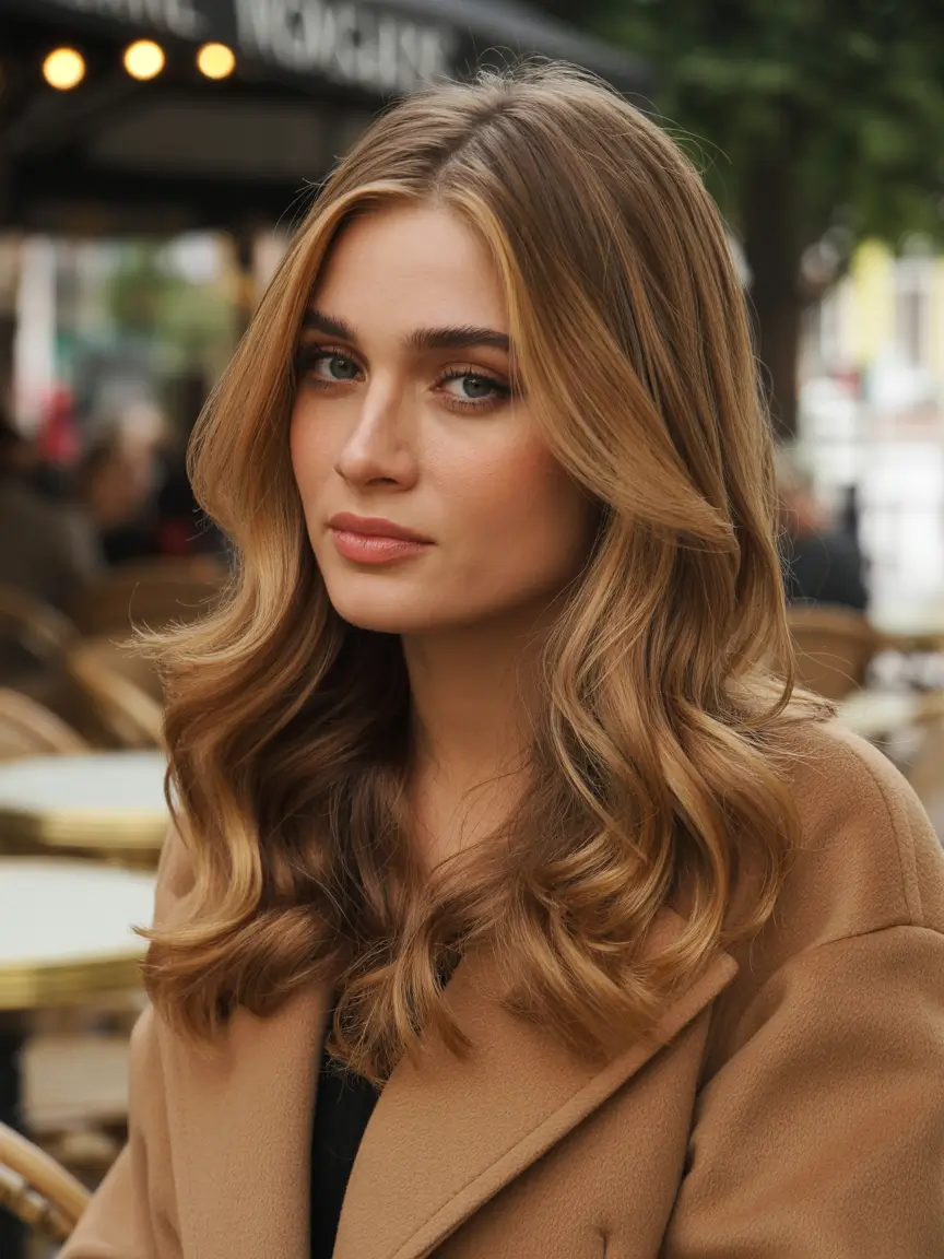 Creamy honey brown hair color 2026 - Parisian Café Honey Brown For Chilly Mornings