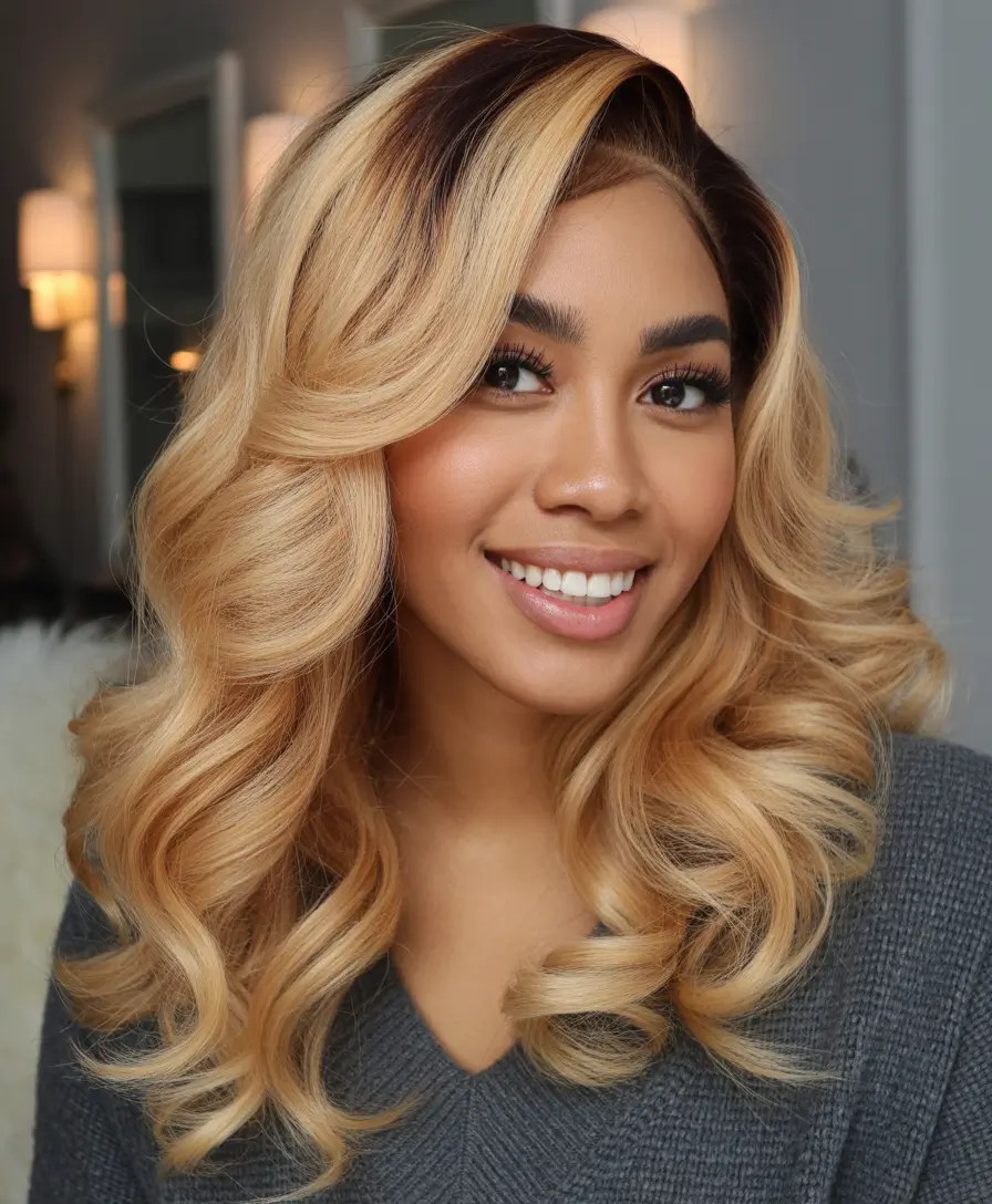 Creamy honey brown hair color 2026 - Creamy Honey Brown Glam On Dark Skin