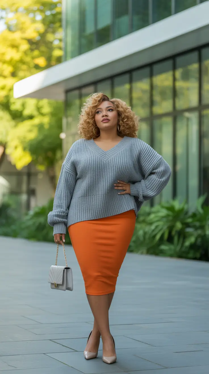 Cute Women Plus-Size Outfits 2026 Color Block Confidence