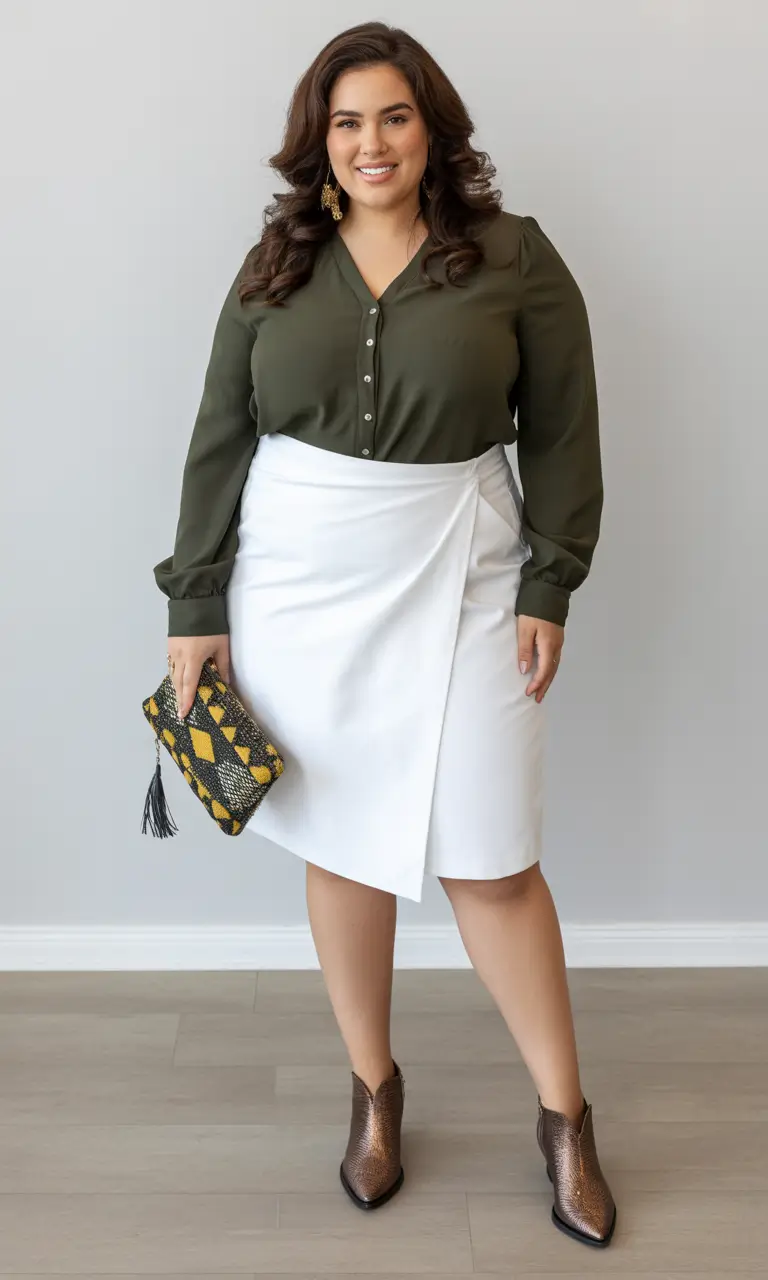 Cute Women Plus-Size Outfits 2026 Fresh Contrast