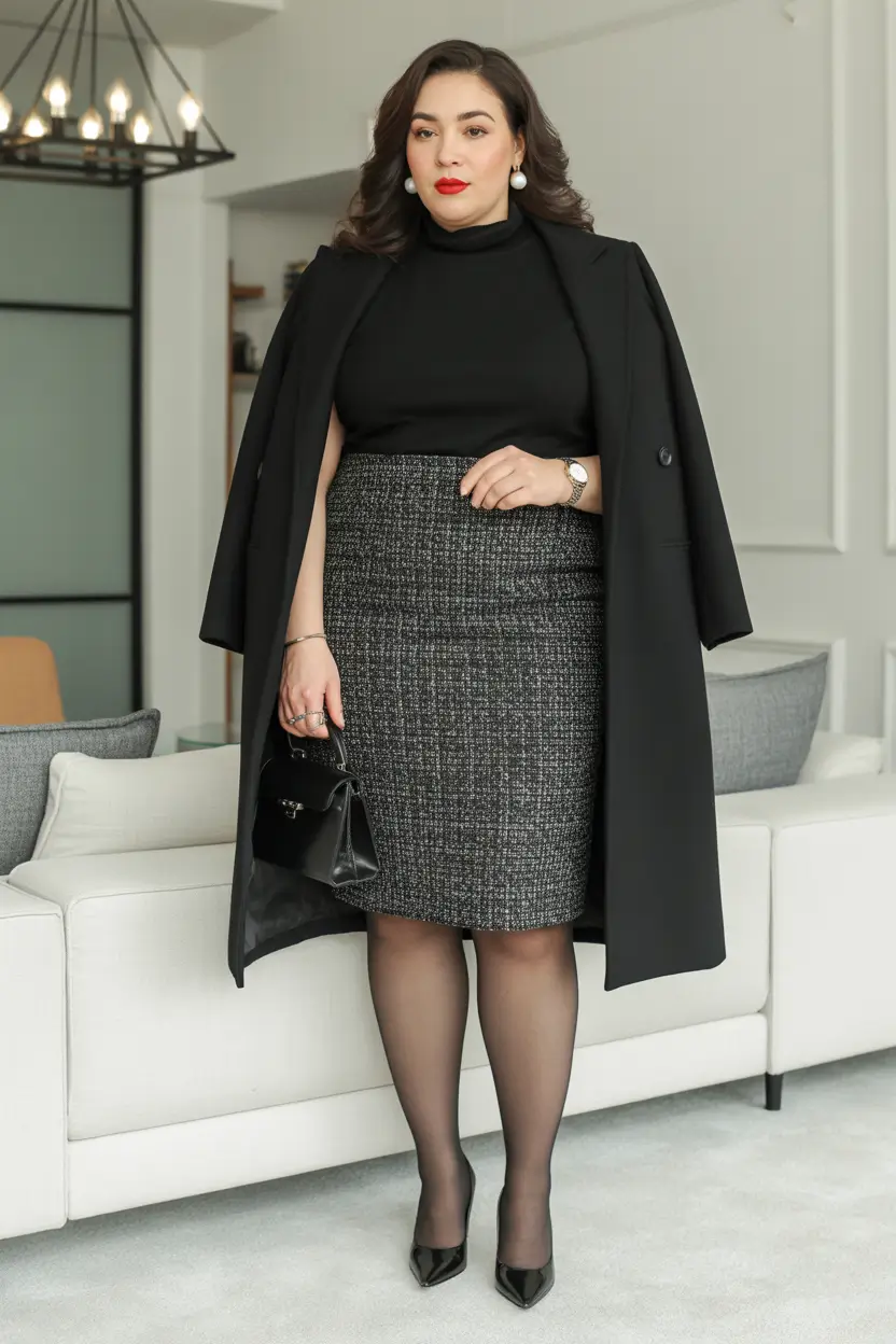 Cute Women Plus-Size Outfits 2026 Classic Power in Black