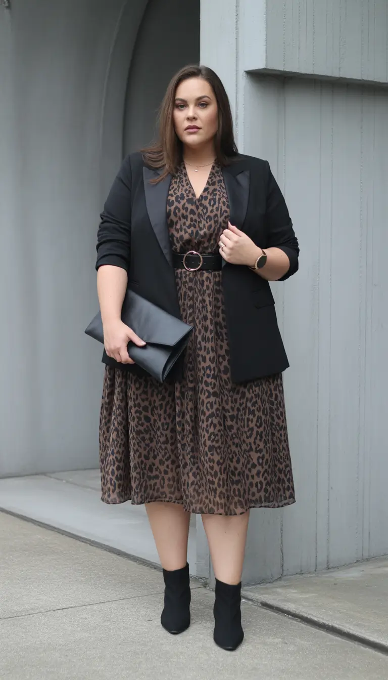 Cute Women Plus-Size Outfits 2026 Leopard Chic Revival