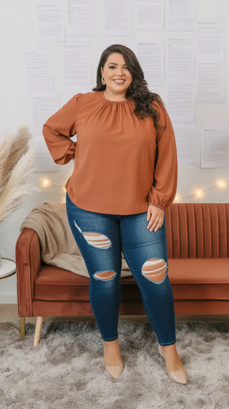 Cute Women Plus-Size Outfits 2026 Effortless Autumn Vibes