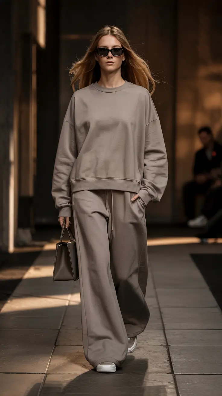 Everyday outfit inspiration 2026 Monochrome Sweat Set With Edge