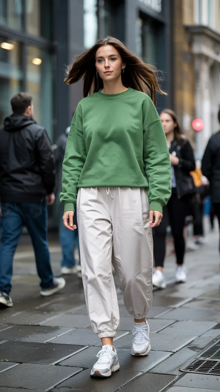 Everyday outfit inspiration 2026 Street Sweatshirt And Joggers For Busy Days