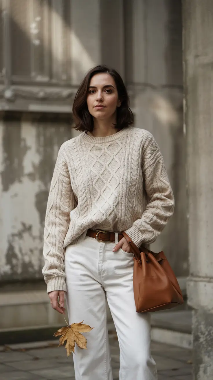 Everyday outfit inspiration 2026 Cable Knits And Cream Tones For Fall