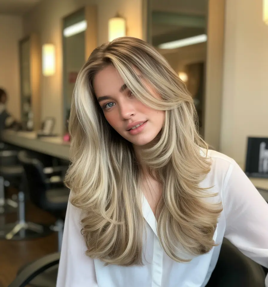 Expensive blonde hair color 2026 – Beige Curtain Layers With Luxe Length