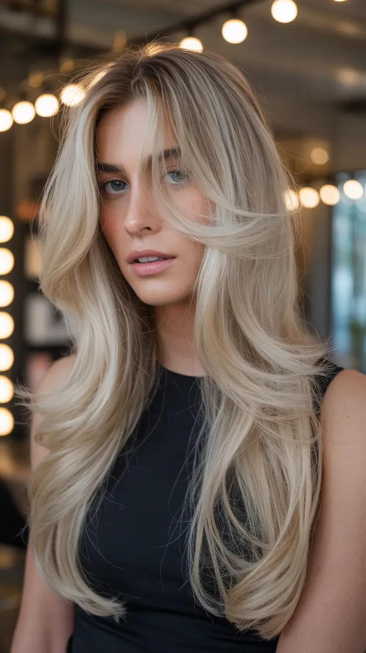 Expensive blonde hair color 2026 – Light Vanilla Layers With Night-Out Polish