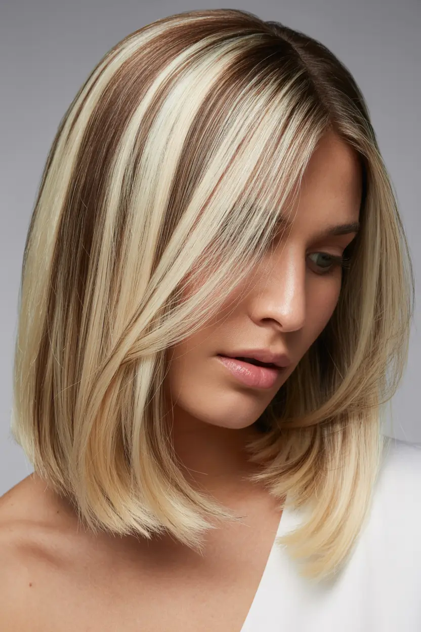Expensive blonde hair color 2026 – Precision Blonde Bob With Contrasting Strands