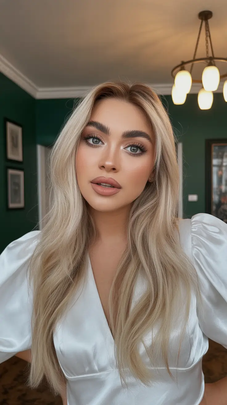 Expensive blonde hair color 2026 – Champagne Beige Lengths With Soft Volume