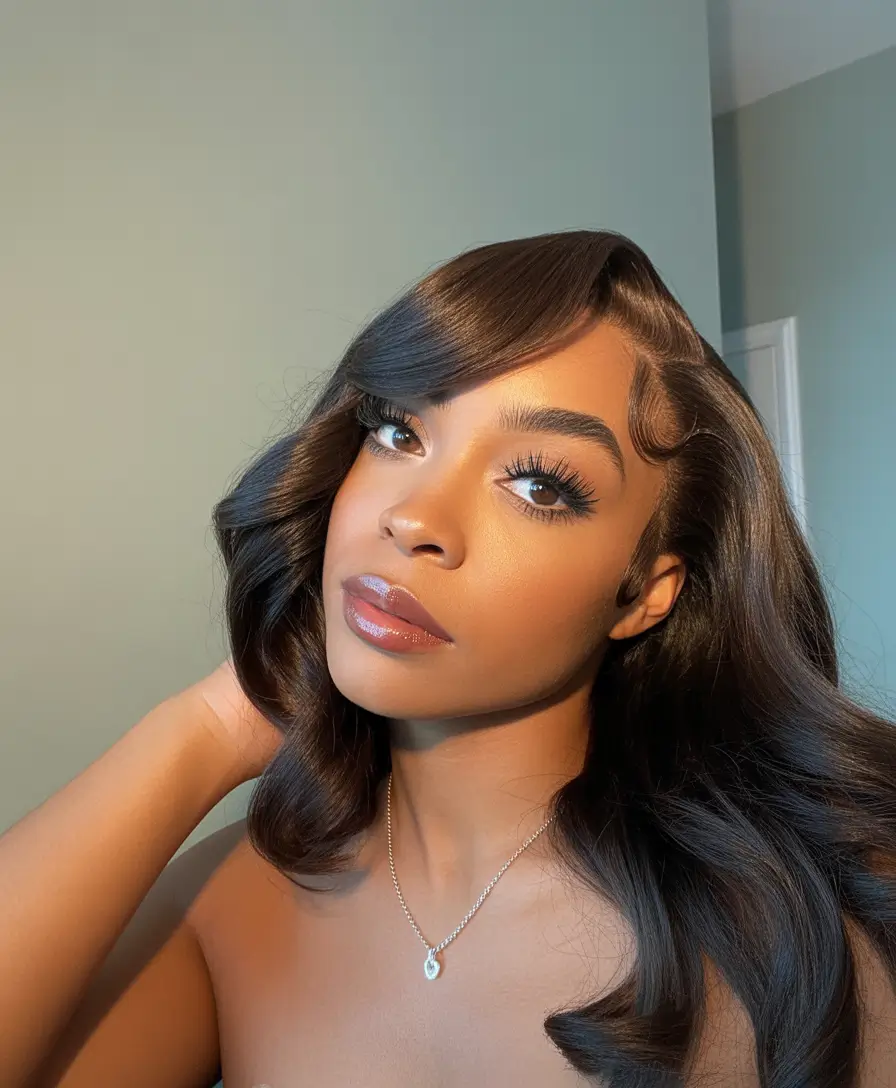 hair color for brown skin tone Classic Espresso Hollywood Waves