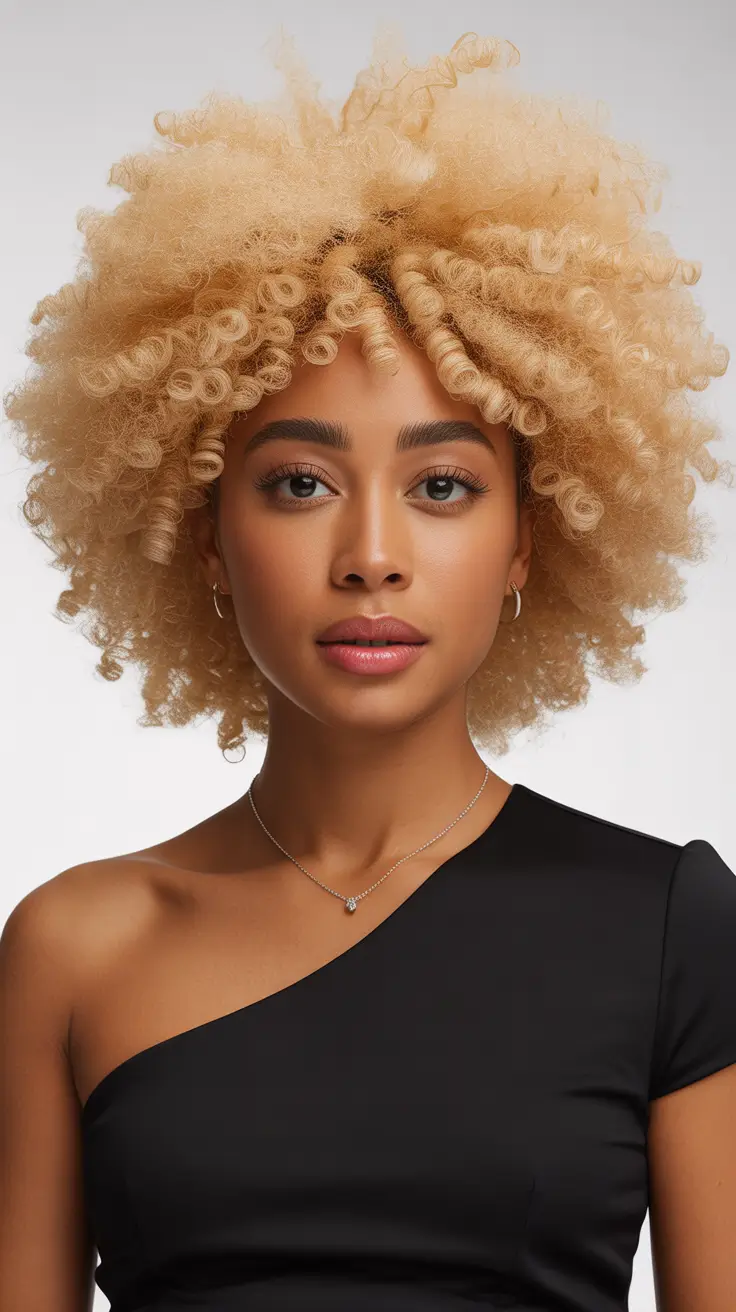 hair color for brown skin tone Golden Blonde Curly Light
