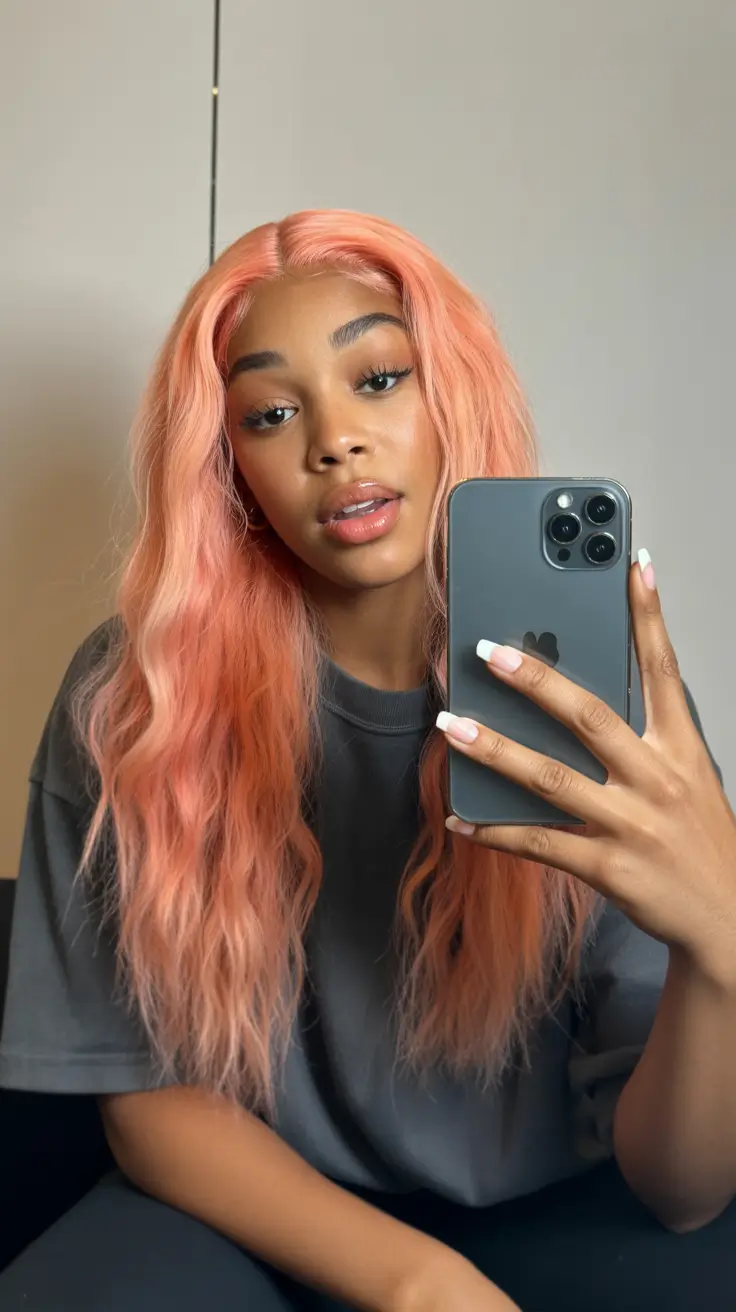 hair color for brown skin tone Peach Waves