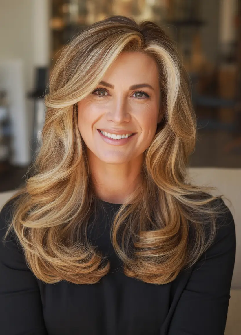 Hair-Color-Ideas-to-Look-Younger-2026-Soft-Golden-Balayage-Full-Volume