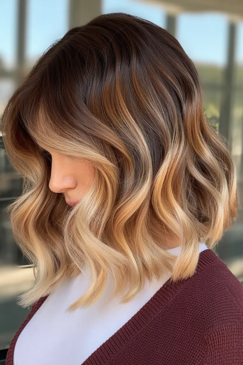 Honey blonde hair color 2026 – Buttery Caramel Honey Lob