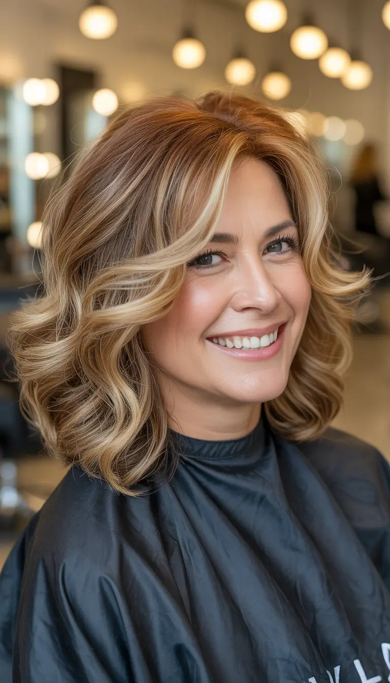 Honey blonde hair color 2026 – Dimensional Salon Honey Lob with Lowlight Depth