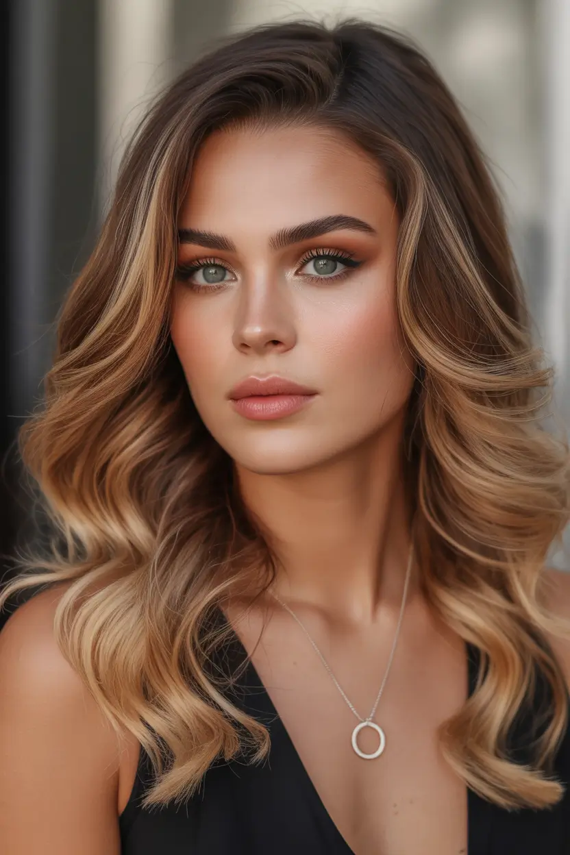 Honey blonde hair color 2026 – Honey Melt Lob with Soft Brunette Depth