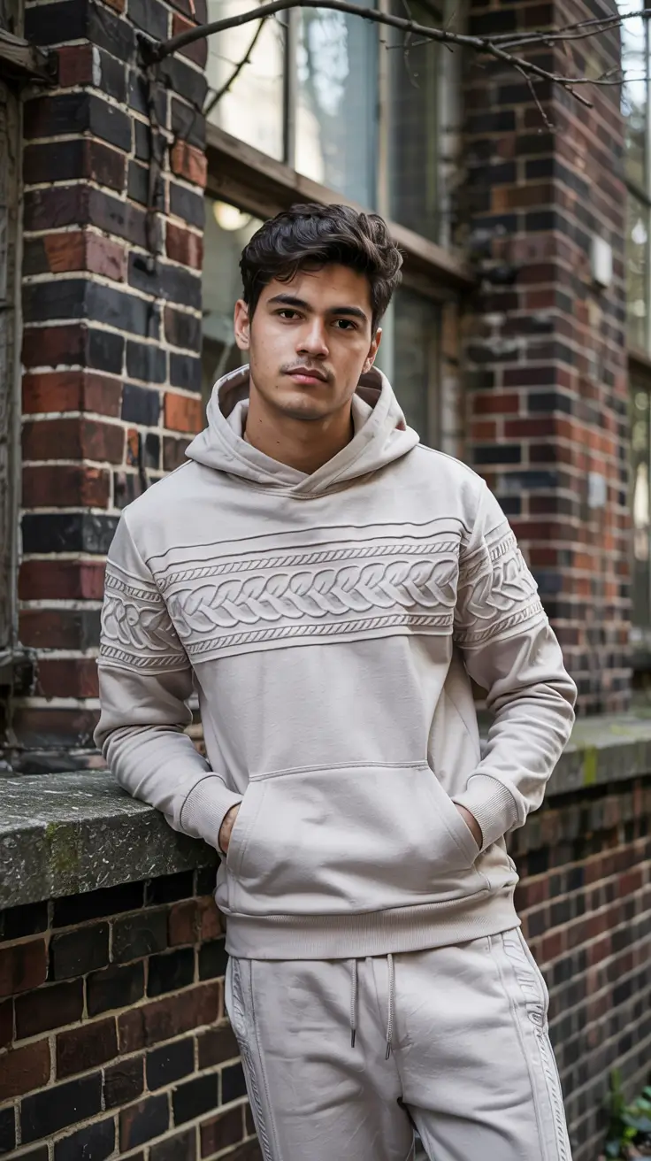 Men's outfit inspiration 2026 – Cream Lounge Set for Elevated Off-Duty Days