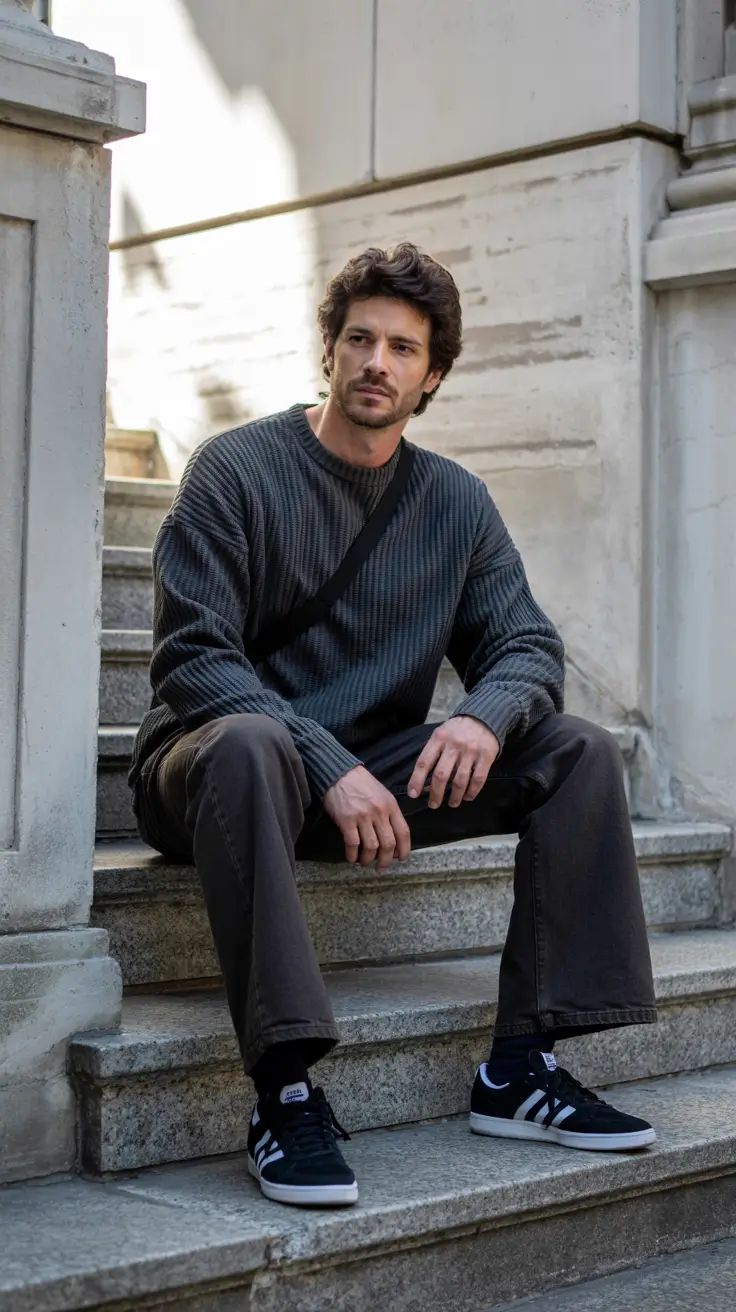 Men's outfit inspiration 2026 – Monochrome Street Style with a Quiet Edge