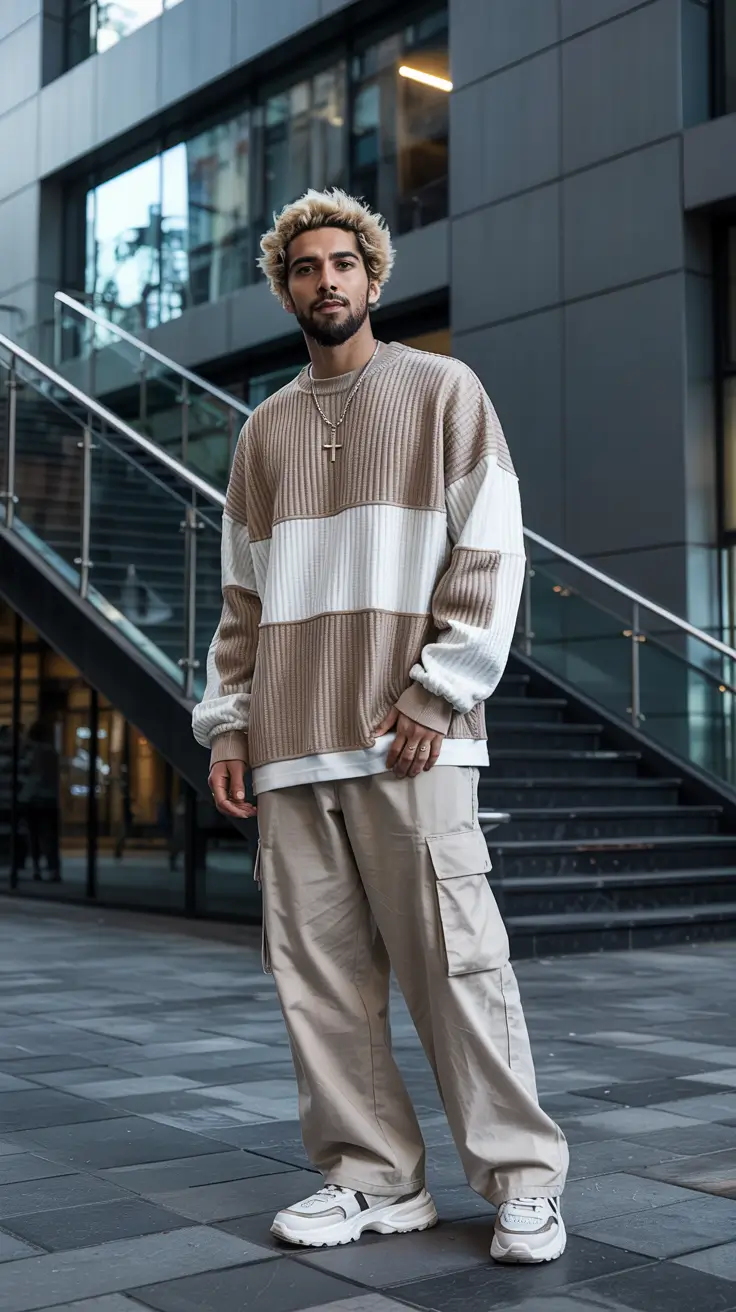 Men's outfit inspiration 2026 – Oversized Neutrals with a Streetwear Twist
