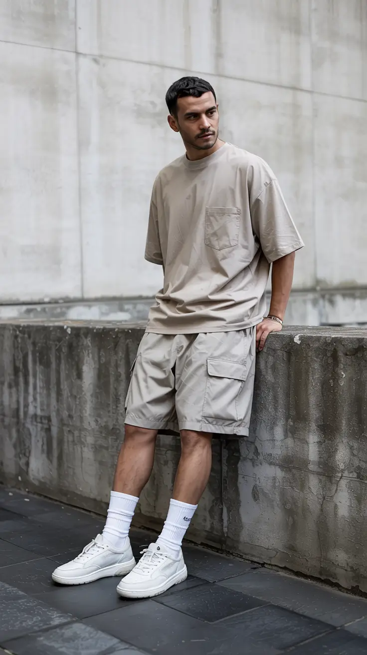 Men's outfit inspiration 2026 – Relaxed Taupe Set for Modern Urban Comfort
