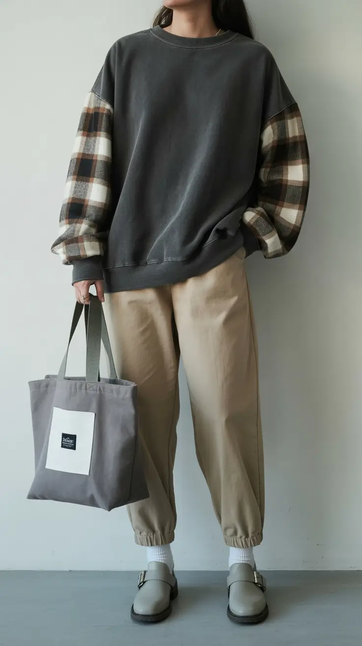 Women Soft Plaid Meets Relaxed Neutral