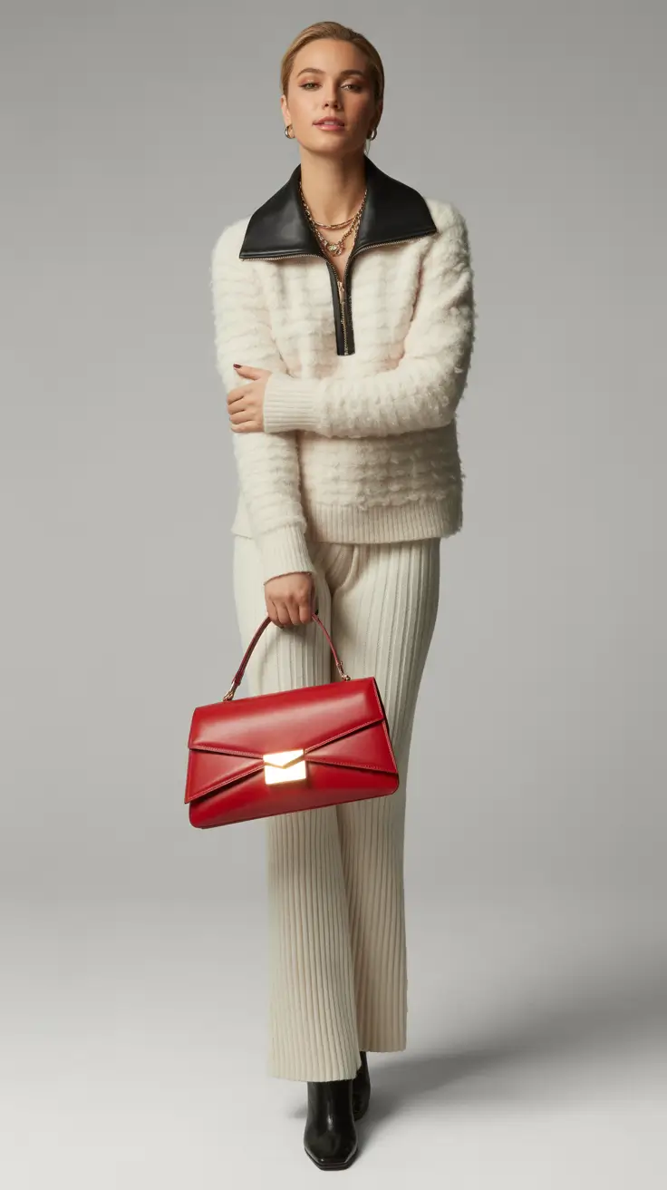 Women Minimal Luxe with a Pop of Red