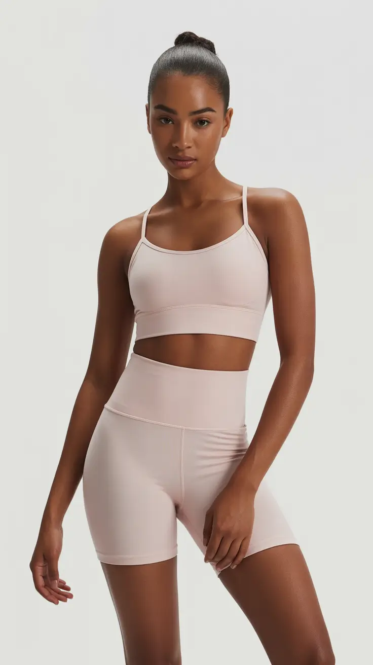 New gym fashion trends 2026 Blush pink sculpt set for soft strength days