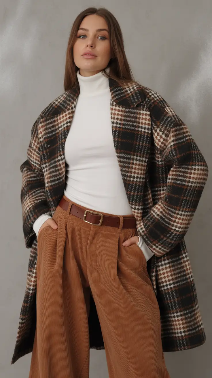 Heritage Layers Plaid Coat Outfit