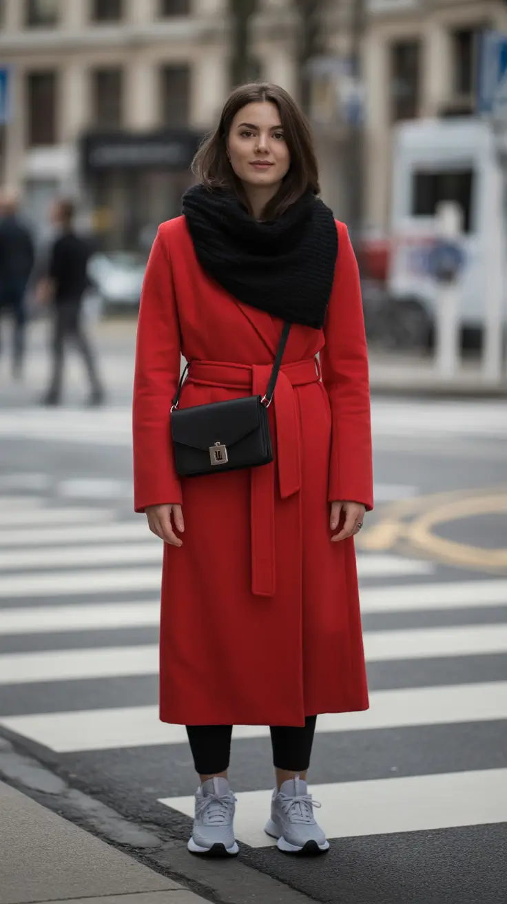 Scarlet Stroll Red Coat Outfit