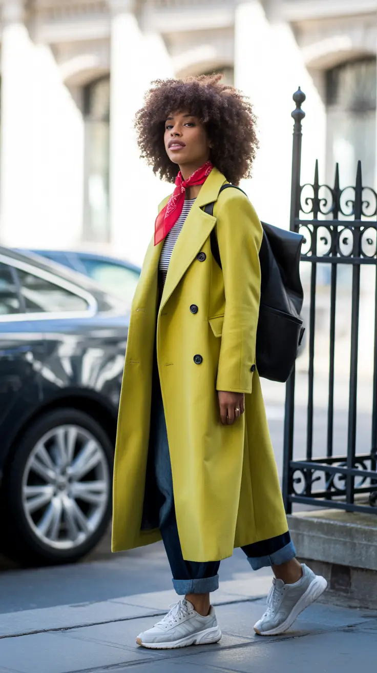 Sunlit Classic Yellow Coat Outfit
